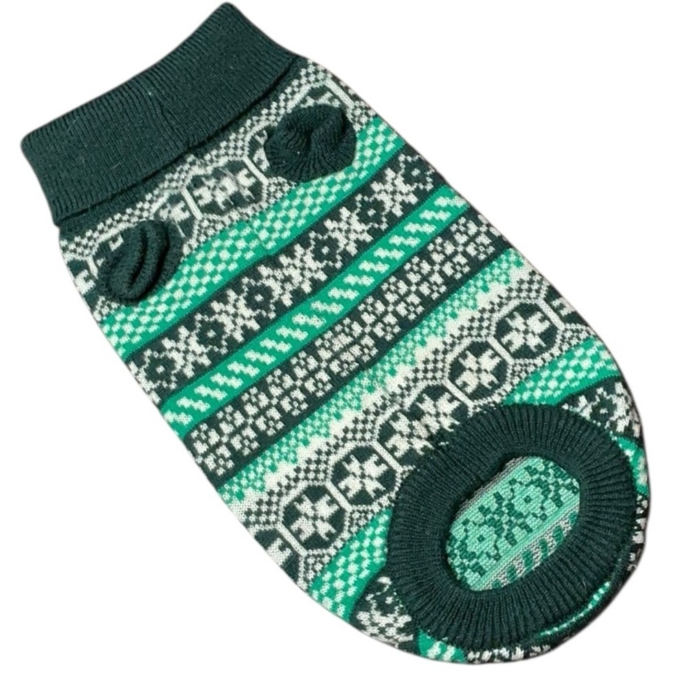 Intarsia Knit Green Cozy Dog Sweater - Picture 5 of 7